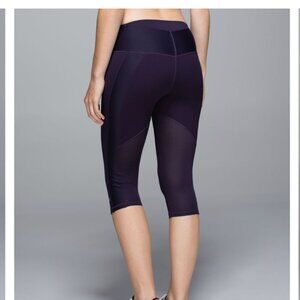 Lululemon Clip-In Crop Leggings 16" in Black Grape size 6 cycling biking